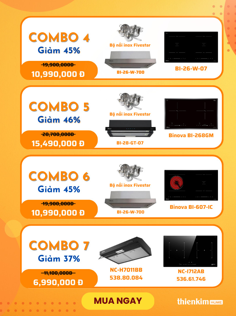 Giảm giá combo bếp hút